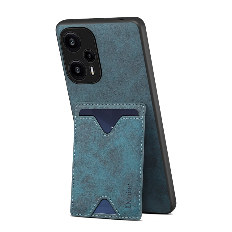 Denior PU Back Cover Card Slot Holder Phone Case For Xiaomi Redmi Note 12 Turbo / Poco F5(Blue) - free shipping - PMC TechLife - Order now!