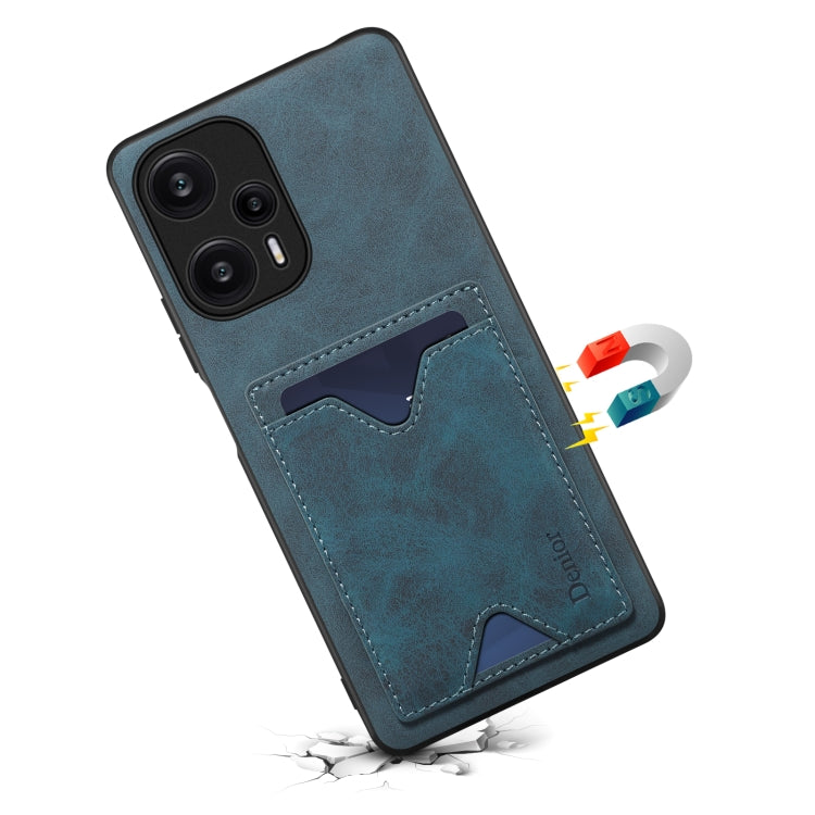 Denior PU Back Cover Card Slot Holder Phone Case For Xiaomi Redmi Note 12 Turbo / Poco F5(Blue) - free shipping - PMC TechLife - Order now!