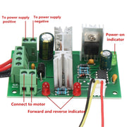 LDTR-WG0266 DC 6-30V 200W 16KHz PWM Motor Speed Controller Regulator Reversible Control Forward/Reverse Switch (Green)