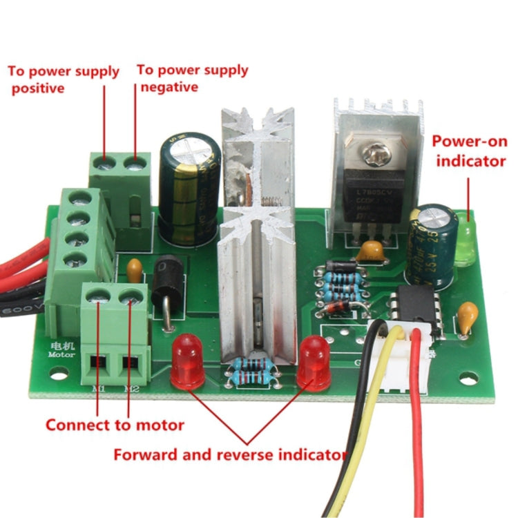 LDTR-WG0266 DC 6-30V 200W 16KHz PWM Motor Speed Controller Regulator Reversible Control Forward/Reverse Switch (Green)