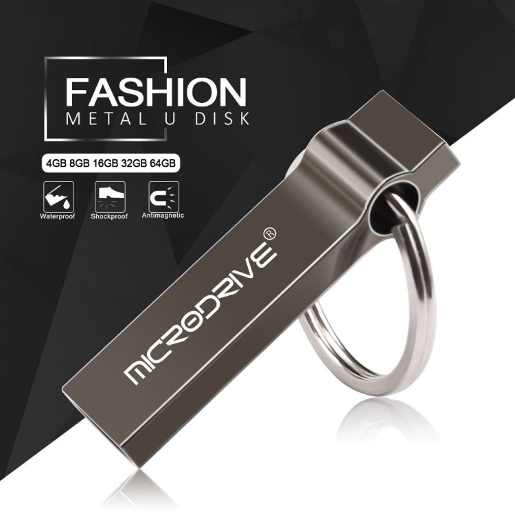 MicroDrive 4GB USB 2.0 Metal Keychain U Disk (Grey) - USB Flash Drives by MicroDrive | Online Shopping South Africa | PMC TechLife