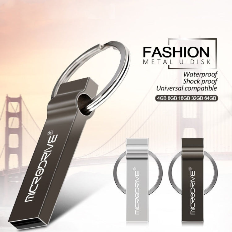 MicroDrive 4GB USB 2.0 Metal Keychain U Disk (Grey) - USB Flash Drives by MicroDrive | Online Shopping South Africa | PMC TechLife