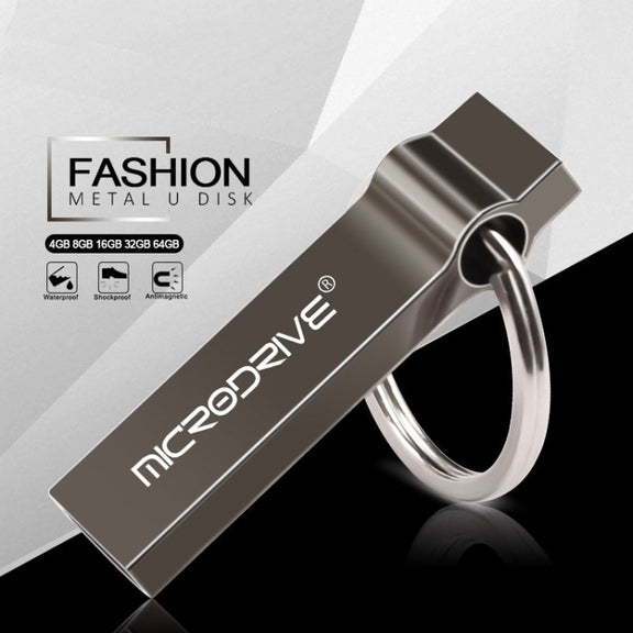 MicroDrive 4GB USB 2.0 Metal Keychain U Disk (Grey)