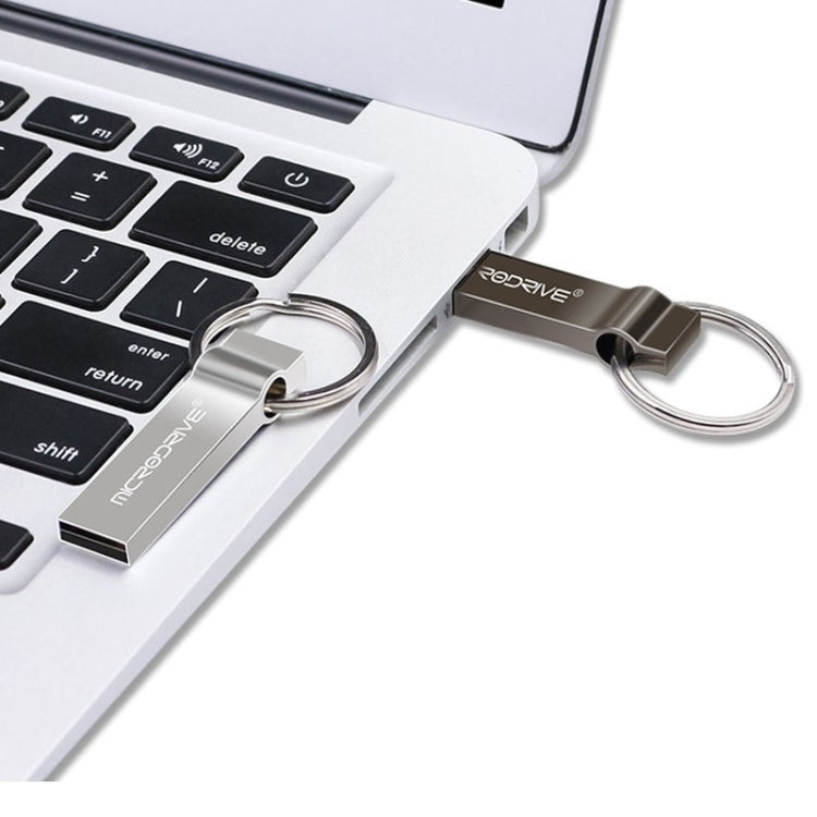 MicroDrive 8GB USB 2.0 Metal Keychain U Disk (Grey) - USB Flash Drives by MicroDrive | Online Shopping South Africa | PMC TechLife