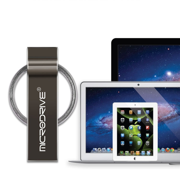 MicroDrive 8GB USB 2.0 Metal Keychain U Disk (Grey) - USB Flash Drives by MicroDrive | Online Shopping South Africa | PMC TechLife
