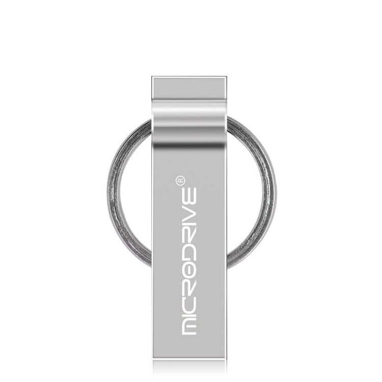 MicroDrive 128GB USB 2.0 Metal Keychain U Disk (Grey) - USB Flash Drives by MicroDrive | Online Shopping South Africa | PMC Jewellery | Buy Now Pay Later Mobicred