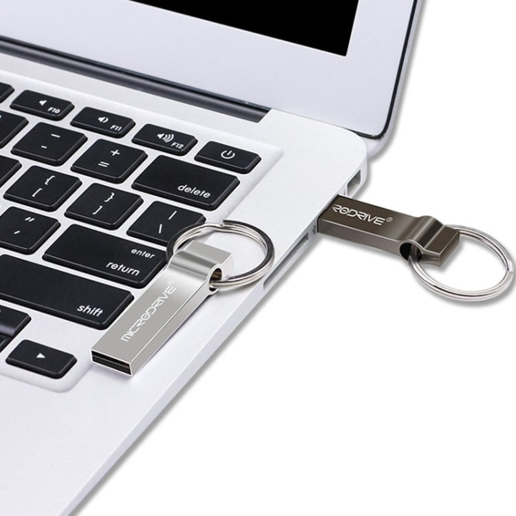 MicroDrive 128GB USB 2.0 Metal Keychain U Disk (Grey) - USB Flash Drives by MicroDrive | Online Shopping South Africa | PMC Jewellery | Buy Now Pay Later Mobicred