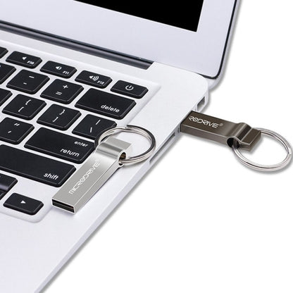 MicroDrive 128GB USB 2.0 Metal Keychain U Disk (Grey) - USB Flash Drives by MicroDrive | Online Shopping South Africa | PMC Jewellery | Buy Now Pay Later Mobicred
