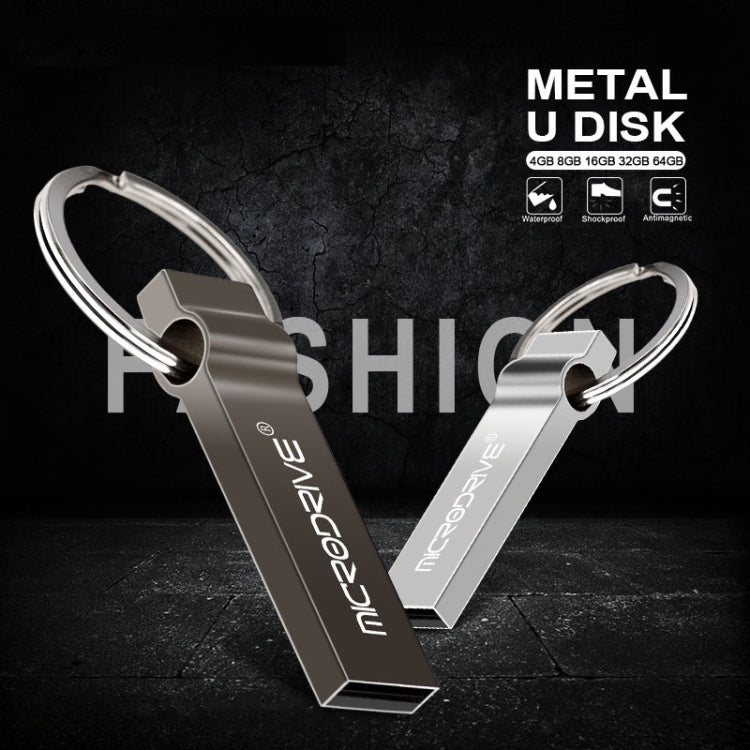 MicroDrive 128GB USB 2.0 Metal Keychain U Disk (Grey) - USB Flash Drives by MicroDrive | Online Shopping South Africa | PMC TechLife | Buy Now Pay Later Mobicred