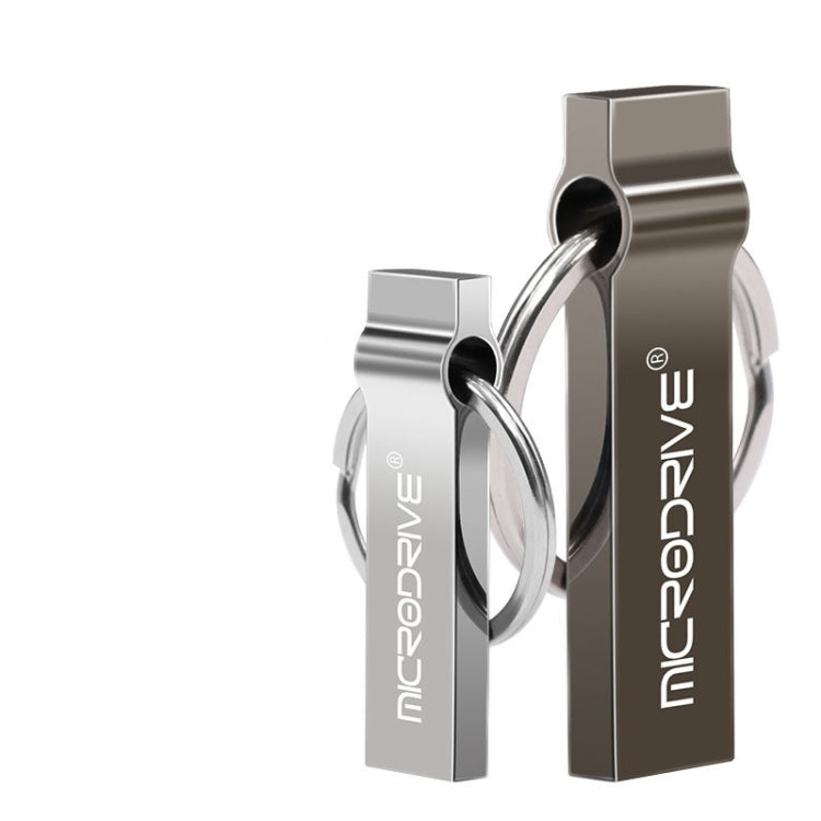 MicroDrive 128GB USB 2.0 Metal Keychain U Disk (Grey) - USB Flash Drives by MicroDrive | Online Shopping South Africa | PMC TechLife | Buy Now Pay Later Mobicred