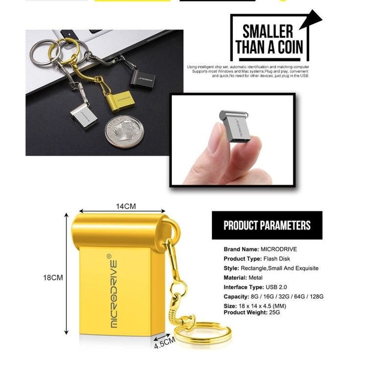 MicroDrive 64GB USB 2.0 Metal Mini USB Flash Drives U Disk (Black)