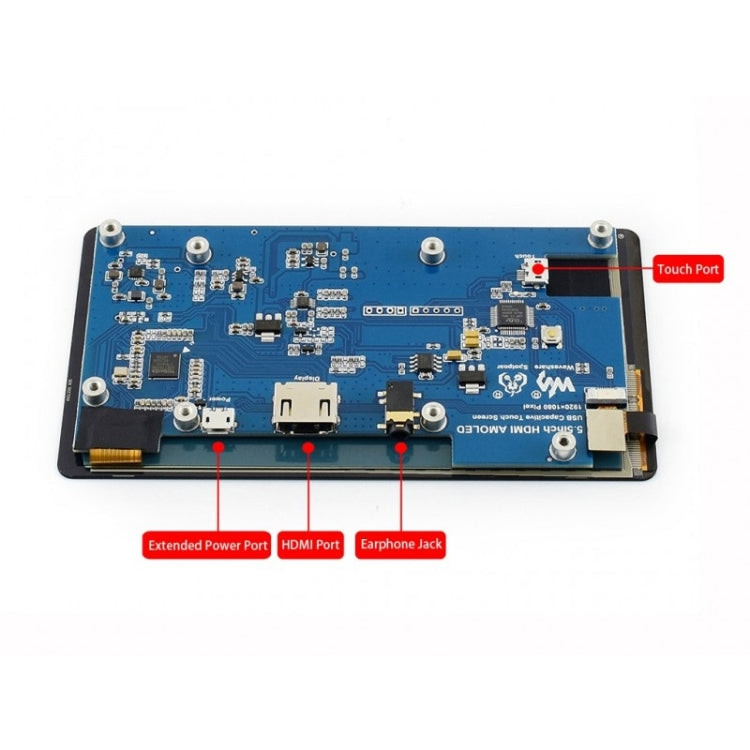 Waveshare 5.5 inch 1080x1920 Capacitive Touch Screen AMOLED with Toughened Glass Cover, HDMI interface, Supports Multi Systems - free shipping - PMC Jewellery - Order now!