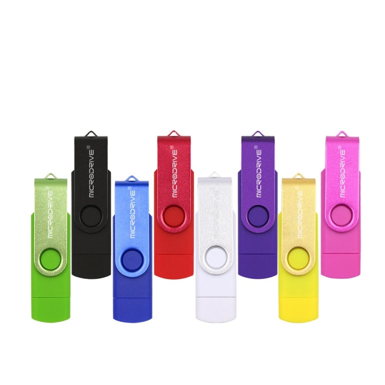 MicroDrive 32GB USB 2.0 Mobile Computer Dual-use Rotating OTG Metal U Disk (Red) - USB Flash Drives by MicroDrive | Online Shopping South Africa | PMC TechLife | Buy Now Pay Later Mobicred