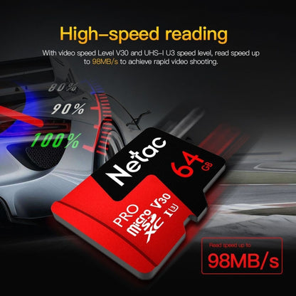 Netac P500 PRO 64GB U3 Speed Level Automobile Data Recorder Monitor Camera Memory Card TF Card - Micro SD Card by Netac | Online Shopping South Africa | PMC Jewellery | Buy Now Pay Later Mobicred