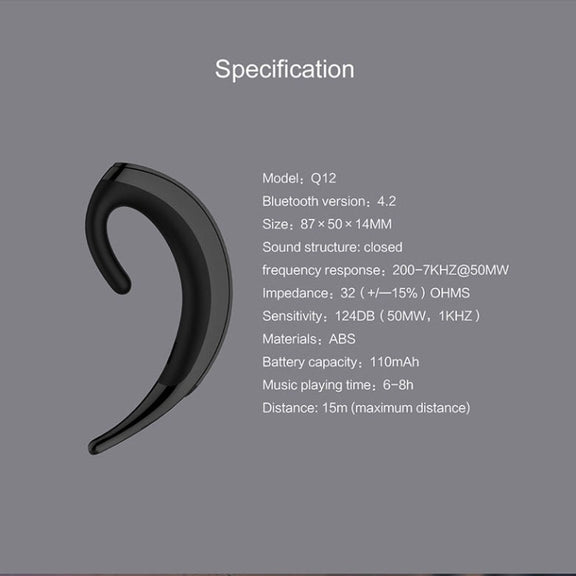 OVEVO Ear-hanging Business Style Wireless Bluetooth Earphone Headset