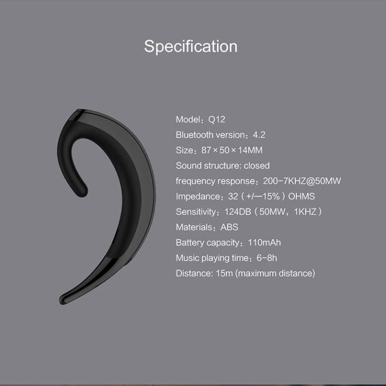 OVEVO Ear-hanging Business Style Wireless Bluetooth Earphone Headset