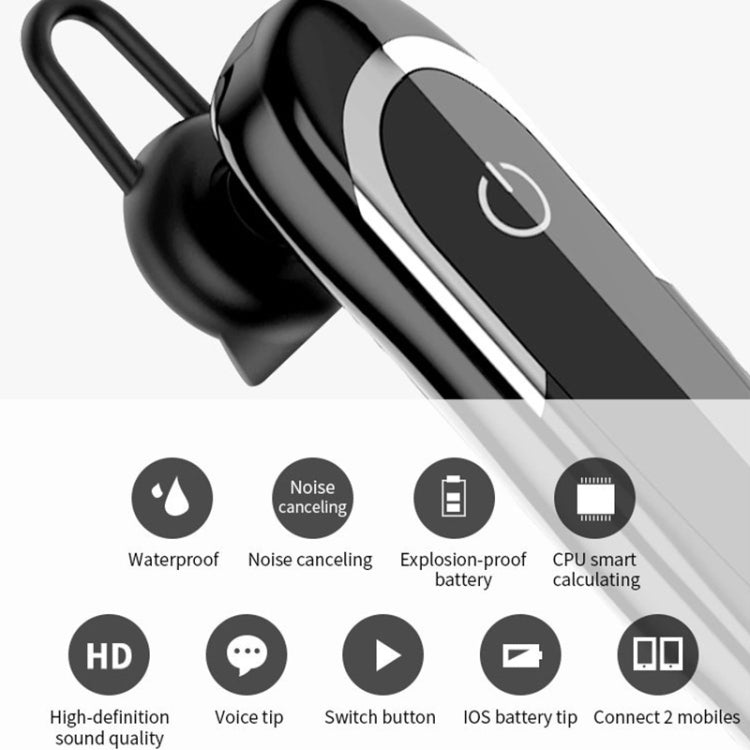 Moloke D5 Hanging Ear Type Business Bluetooth Waterproof Anti-sweat Noise Cancelling Earphone HiFi Sound Headset - free shipping - PMC TechLife - Order now!