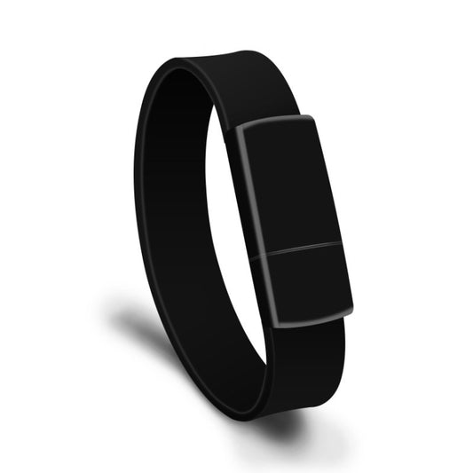 MicroDrive 128GB USB 2.0 Fashion Bracelet Wristband U Disk (Black) - free shipping - PMC Jewellery - Order now!