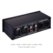 LINEPAUDIO A977 2 In 2 Out Switcher Full-balance Passive Preamp Active Speaker Double Sound Source Volume Controller (Black)