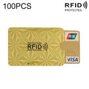 100pcs Aluminum Foil RFID Blocking Credit Card ID Bank Card Case Card Holder Cover, Size: 9 x 6.3cm(Golden Snowflake)