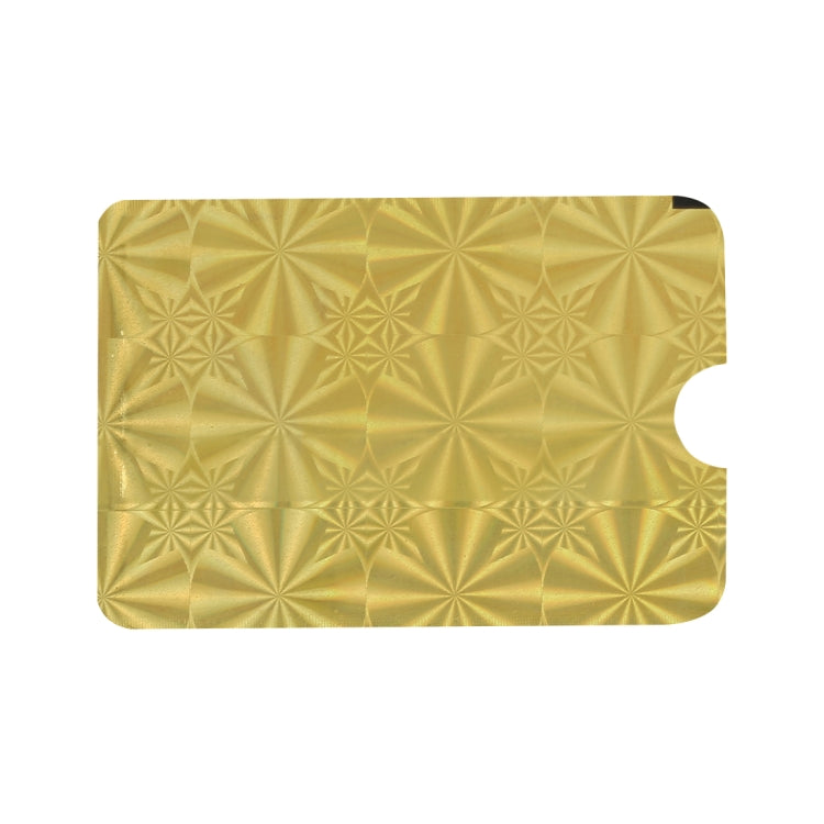 100pcs Aluminum Foil RFID Blocking Credit Card ID Bank Card Case Card Holder Cover, Size: 9 x 6.3cm(Golden Snowflake)