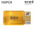100pcs Aluminum Foil RFID Blocking Credit Card ID Bank Card Case Card Holder Cover, Size: 9 x 6.3cm (Gold) - Antimagnetic RFID Package by PMC TechLife | Online Shopping South Africa | PMC TechLife | Buy Now Pay Later Mobicred