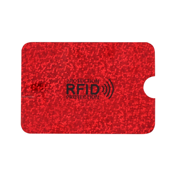 100pcs Aluminum Foil RFID Blocking Credit Card ID Bank Card Case Card Holder Cover, Size: 9 x 6.3cm (Red)