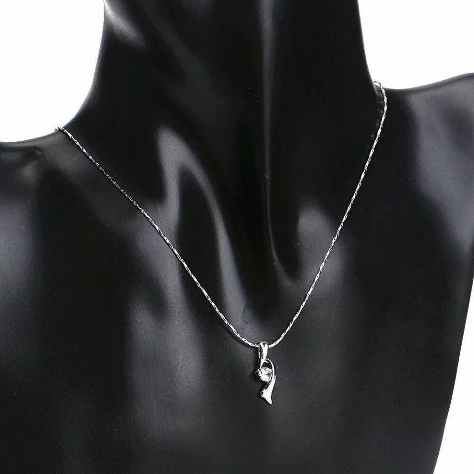 Crystal Necklace In White Gold - Necklaces by PMC Jewellery SA | Online Shopping South Africa | PMC Jewellery | Buy Now Pay Later Mobicred