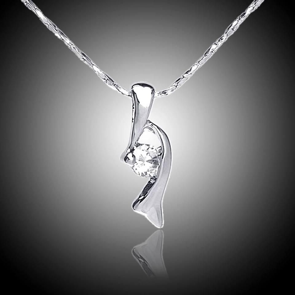 Crystal Necklace In White Gold - Necklaces by PMC Jewellery SA | Online Shopping South Africa | PMC Jewellery | Buy Now Pay Later Mobicred