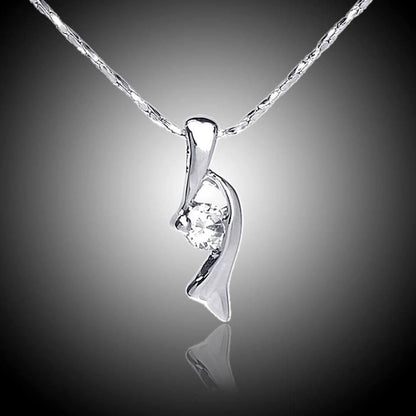 Crystal Necklace In White Gold - Necklaces by PMC Jewellery SA | Online Shopping South Africa | PMC Jewellery | Buy Now Pay Later Mobicred